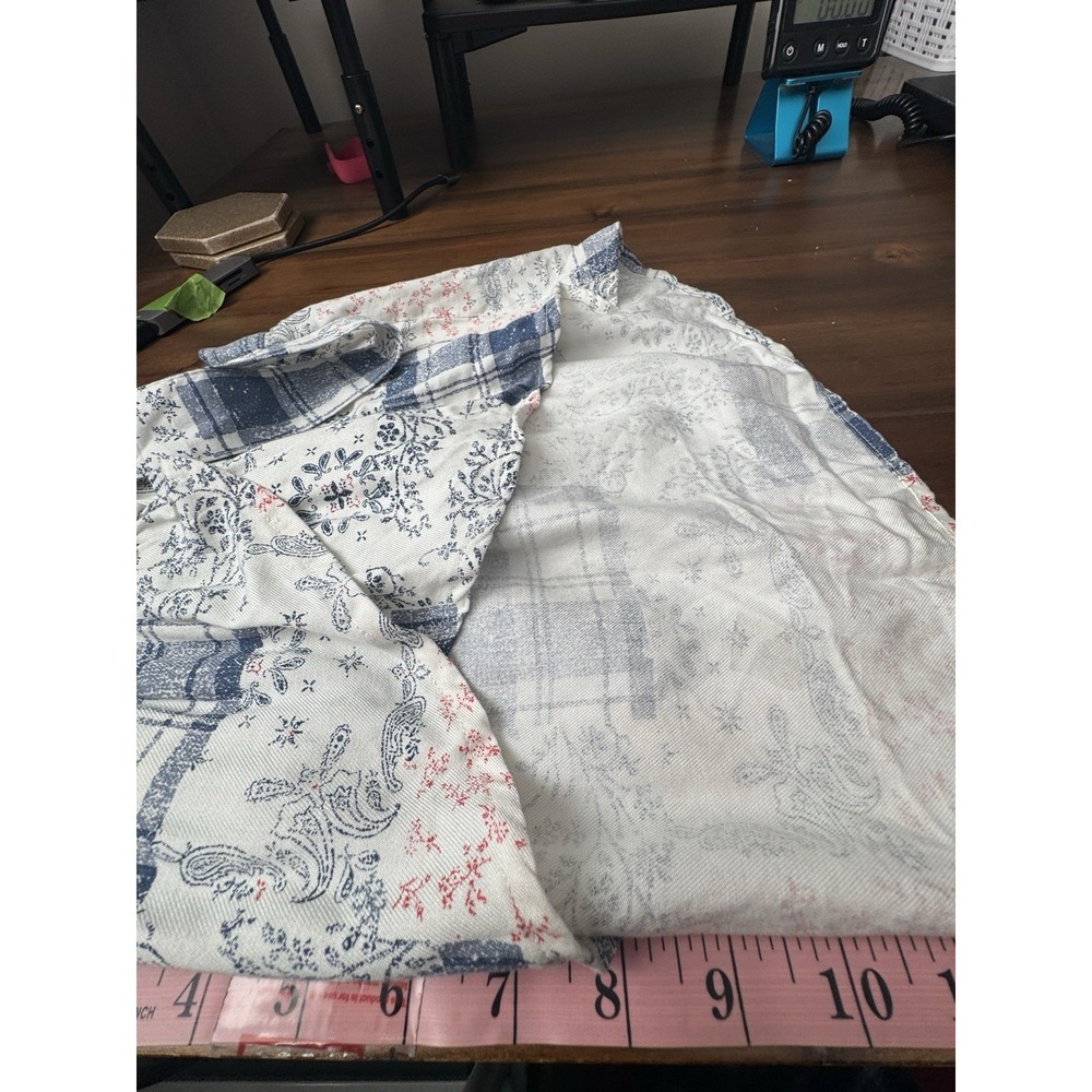 VTG Patchwork Babydoll Medium Top Madras Plaid Floral Dixie Americana Deadstock - Picture 11 of 15
